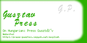 gusztav press business card